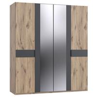 Ormar S Klasičnim Vratima Bergamo - boje grafita/boje hrasta, Konvencionalno, drvni materijal/plastika (180/208/58cm) - Best Price