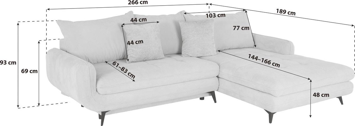 Canapea modulară WAVE - bej, Modern, lemn/metal (266/189cm) - Modern Living