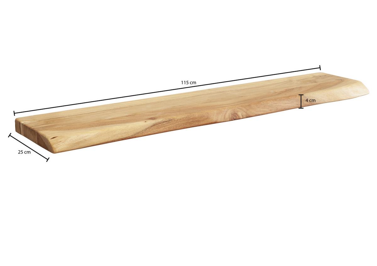 Wandregal in Akaziefarben - Akaziefarben, MODERN, Holz (115/4/25cm) - MID.YOU