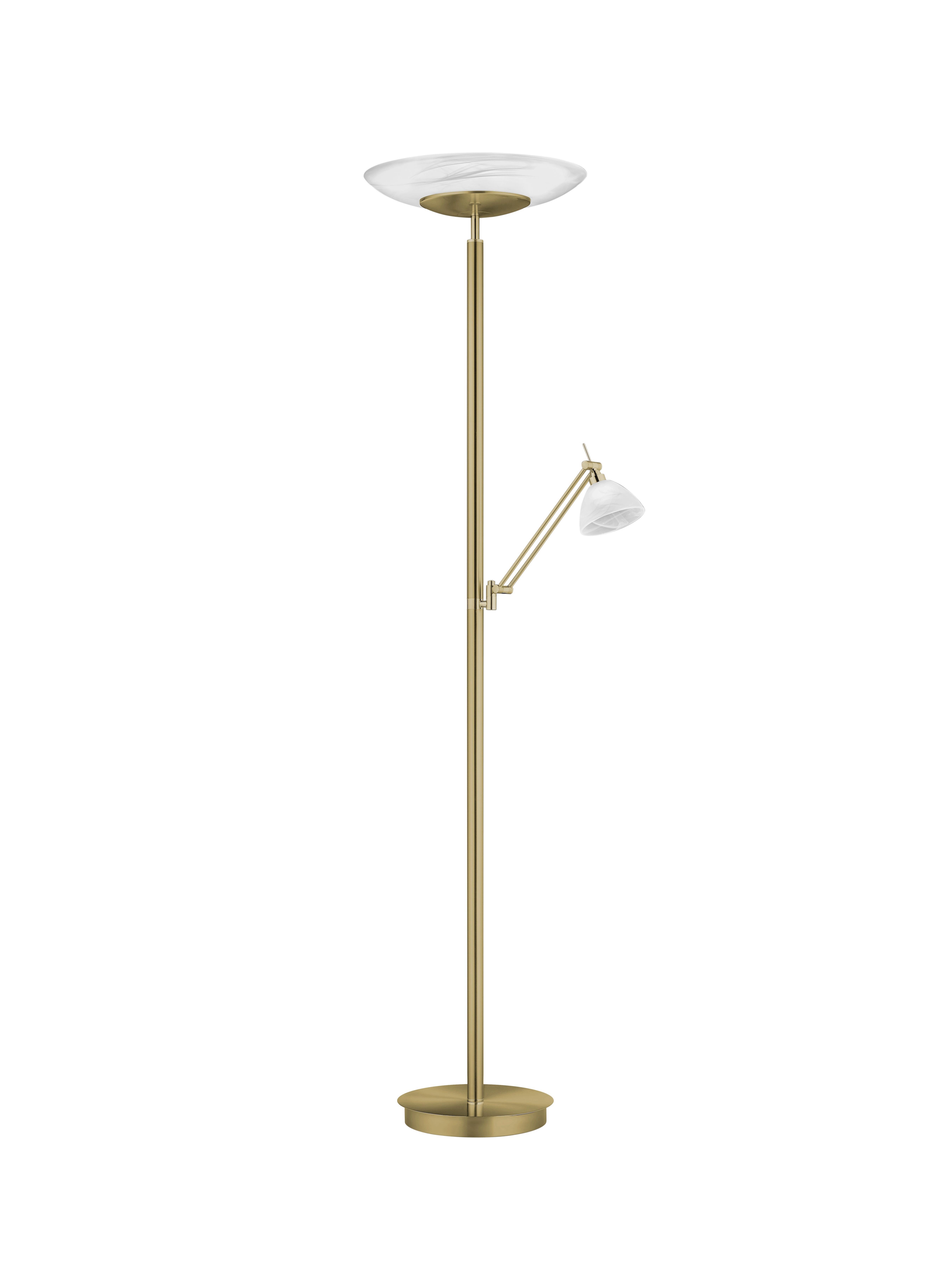 LAMPA STOJĄCA LED 60483/2-03 - kolor mosiężny, Konventionell, metal/szkło (42/182cm) - Hell