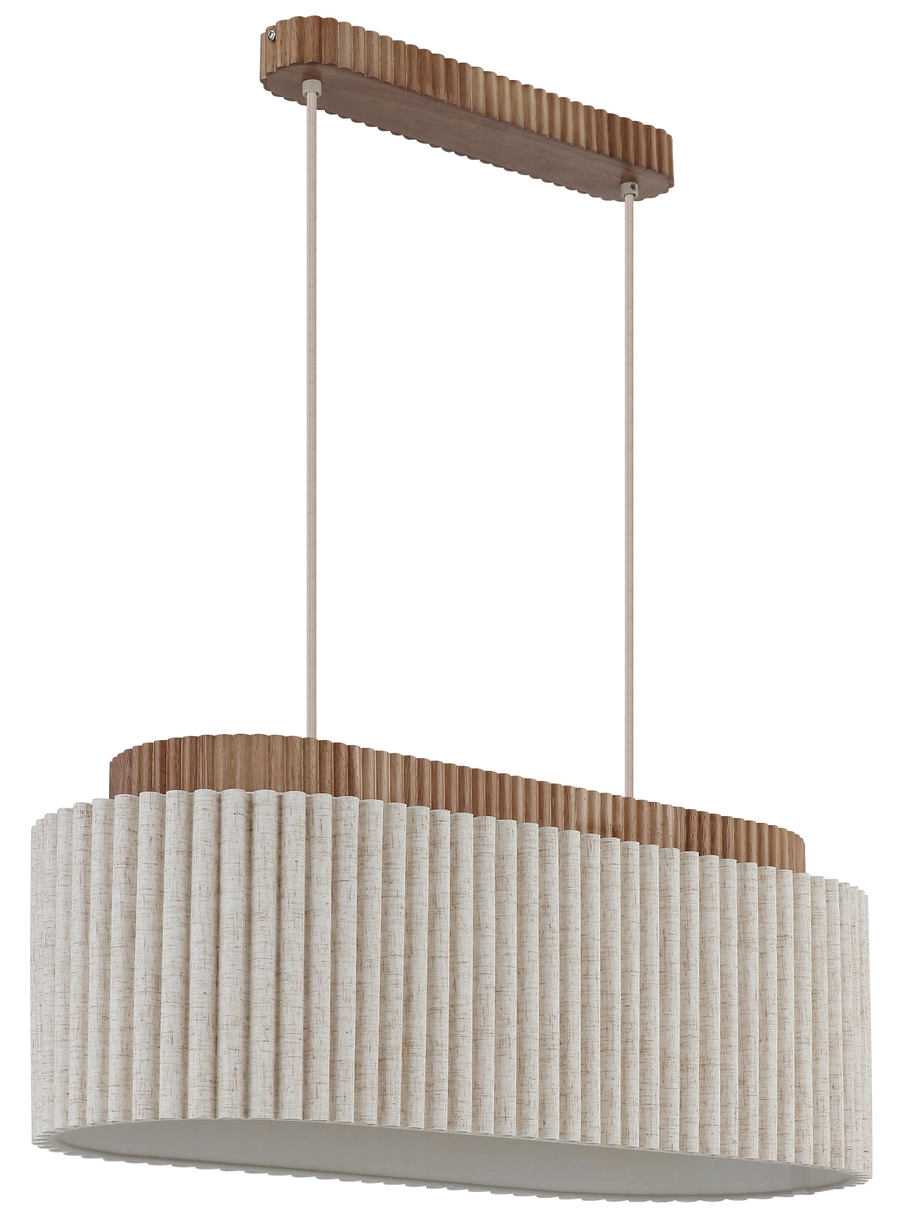 Svjetiljka Viseća 15991h Jannie - prirodne boje/boje pijeska, Design, drvo/metal (70/30/150cm) - Globo