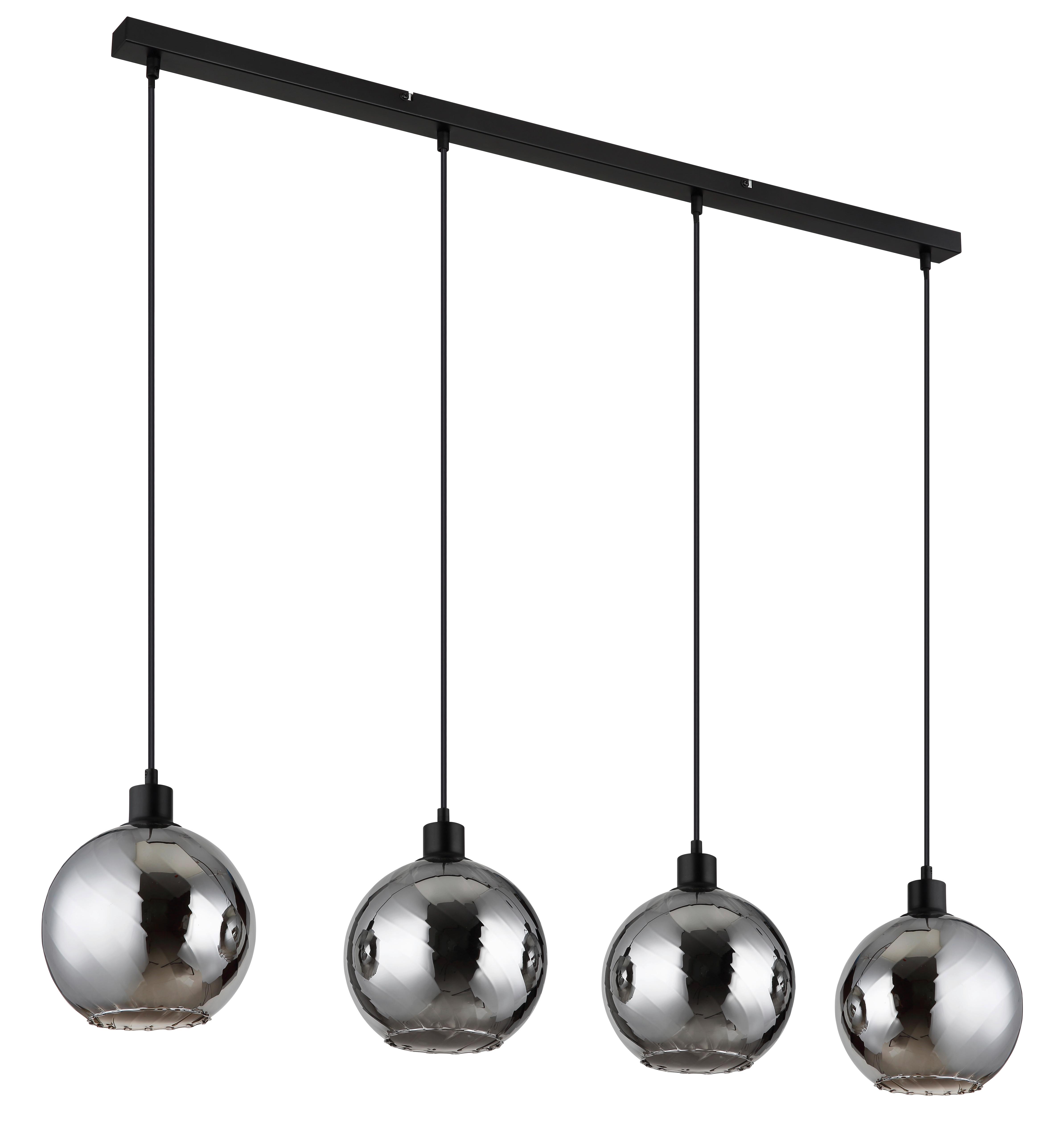 HÄNGELEUCHTE 30280408 ULF - Weiss/Schwarz, Design, Glas/Kunststoff (110/20/120cm) - Globo