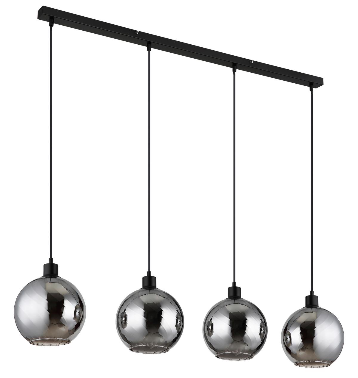 HÄNGELEUCHTE 30280408 ULF - Weiss/Schwarz, Design, Glas/Kunststoff (110/20/120cm) - Globo