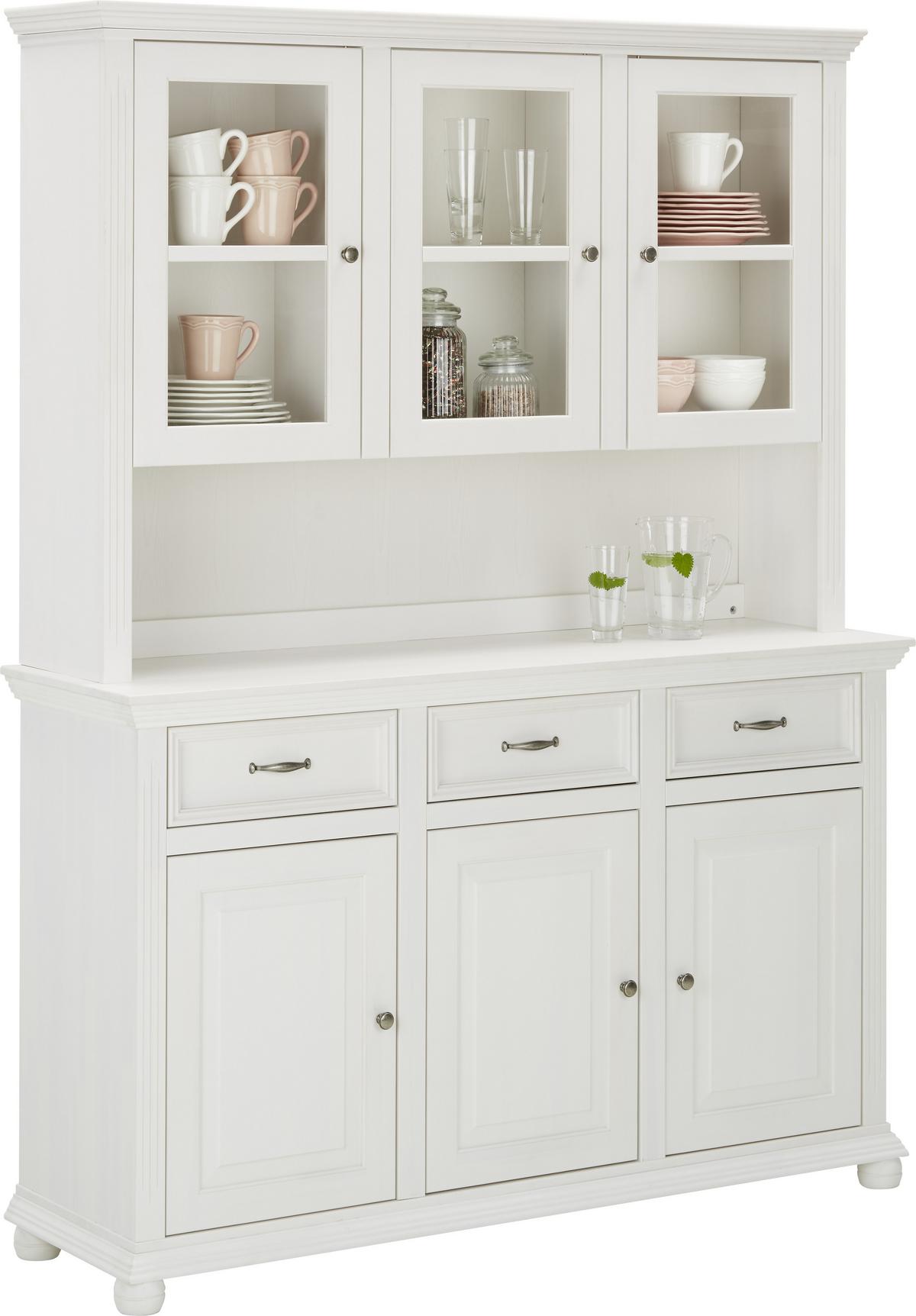 Buffet in Weiss Massiv - Weiss, Romantik / Landhaus, Holz/Metall (151,5/200cm) - Zandiara