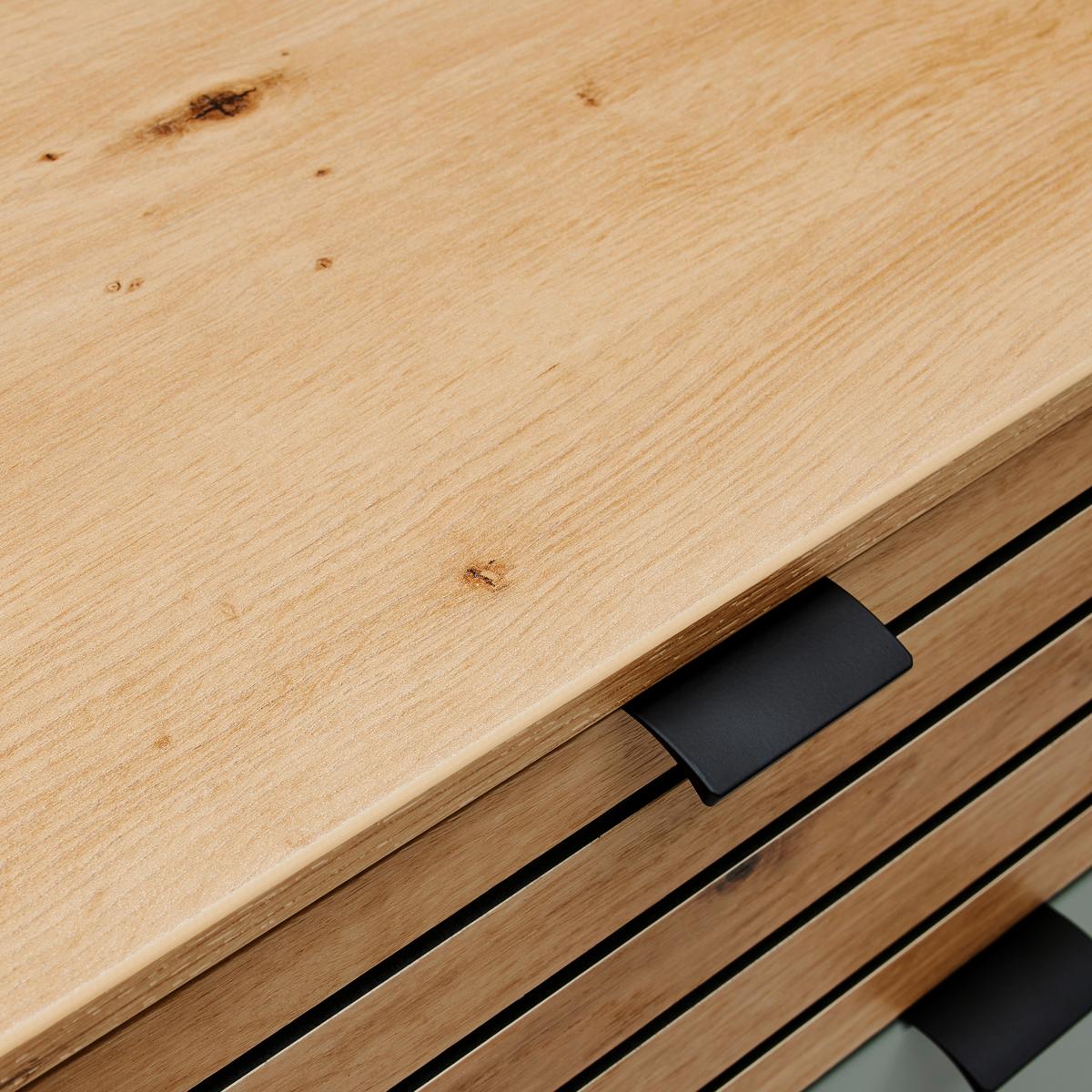 Kommode Bahia-M Grün/Eiche Artisan - Schwarz/Eiche Artisan, MODERN, Holzwerkstoff/Metall (122/101/41cm) - Mömax