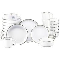 Serviciu de masă Nordic Festive 30/1 - alb/auriu, Basics, ceramică - Creatable