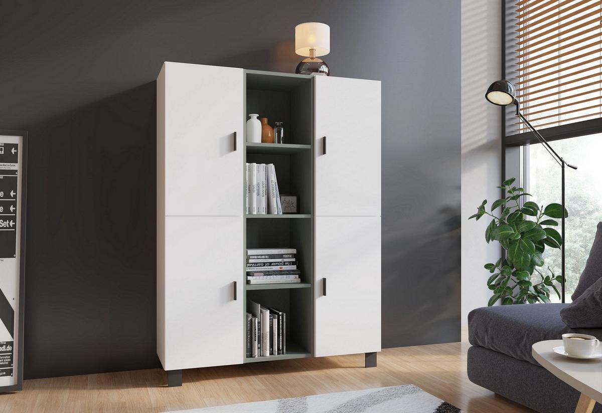 Falipolc-tv Elem Lugo - zöld, Modern, faalapú anyag (135/43,2/34,4cm) - Mömax