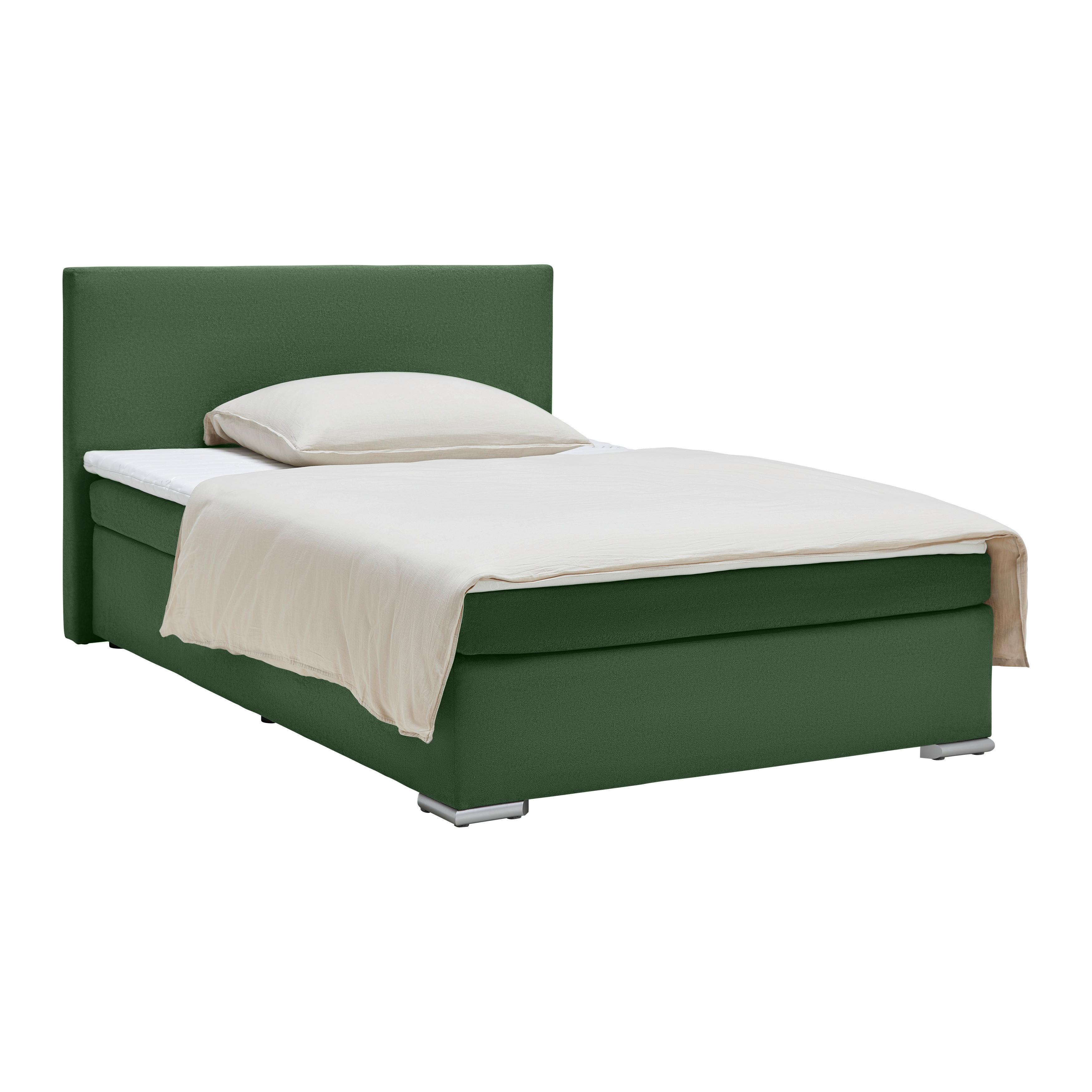 BOXSPRINGBETT MIRA 2 -EXKLUSIV- -BASED- - Grün, Modern, Holz/Kunststoff (120/200cm) - Based