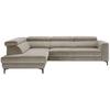 Ecksofa Emma links Beige - Beige/Schwarz, MODERN, Textil (210/301cm) - Premium Living