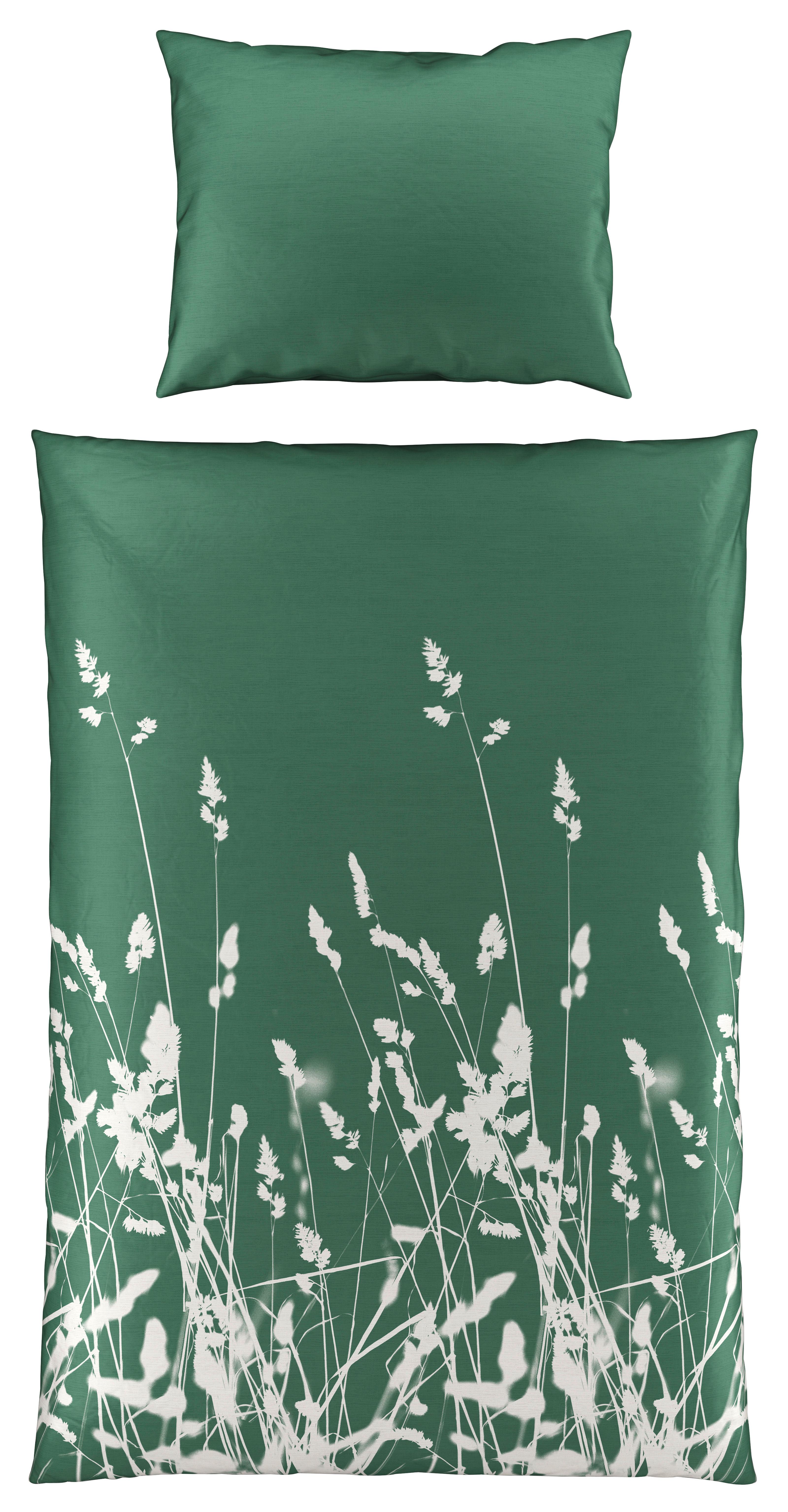 BETTWÄSCHESET EMILIA - Grün, Natur, Textil (160/210cm) - Modern Living