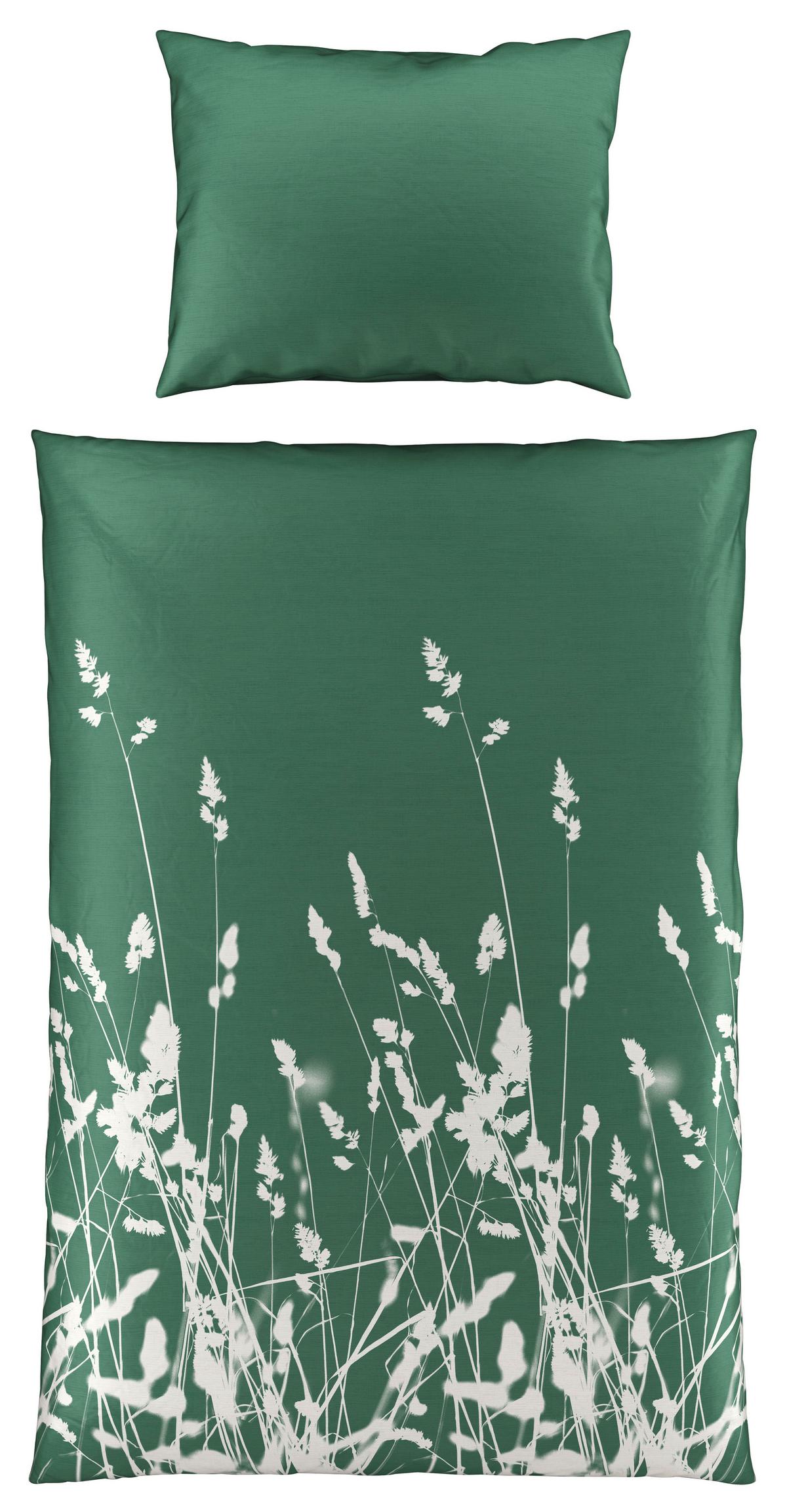 BETTWÄSCHESET EMILIA - Grün, Natur, Textil (160/210cm) - Modern Living