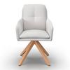 STOL MED ARMSTÖD FINJA - vit/bokfärgad, Modern, metall/trä (59/97/63cm) - Bessagi Home