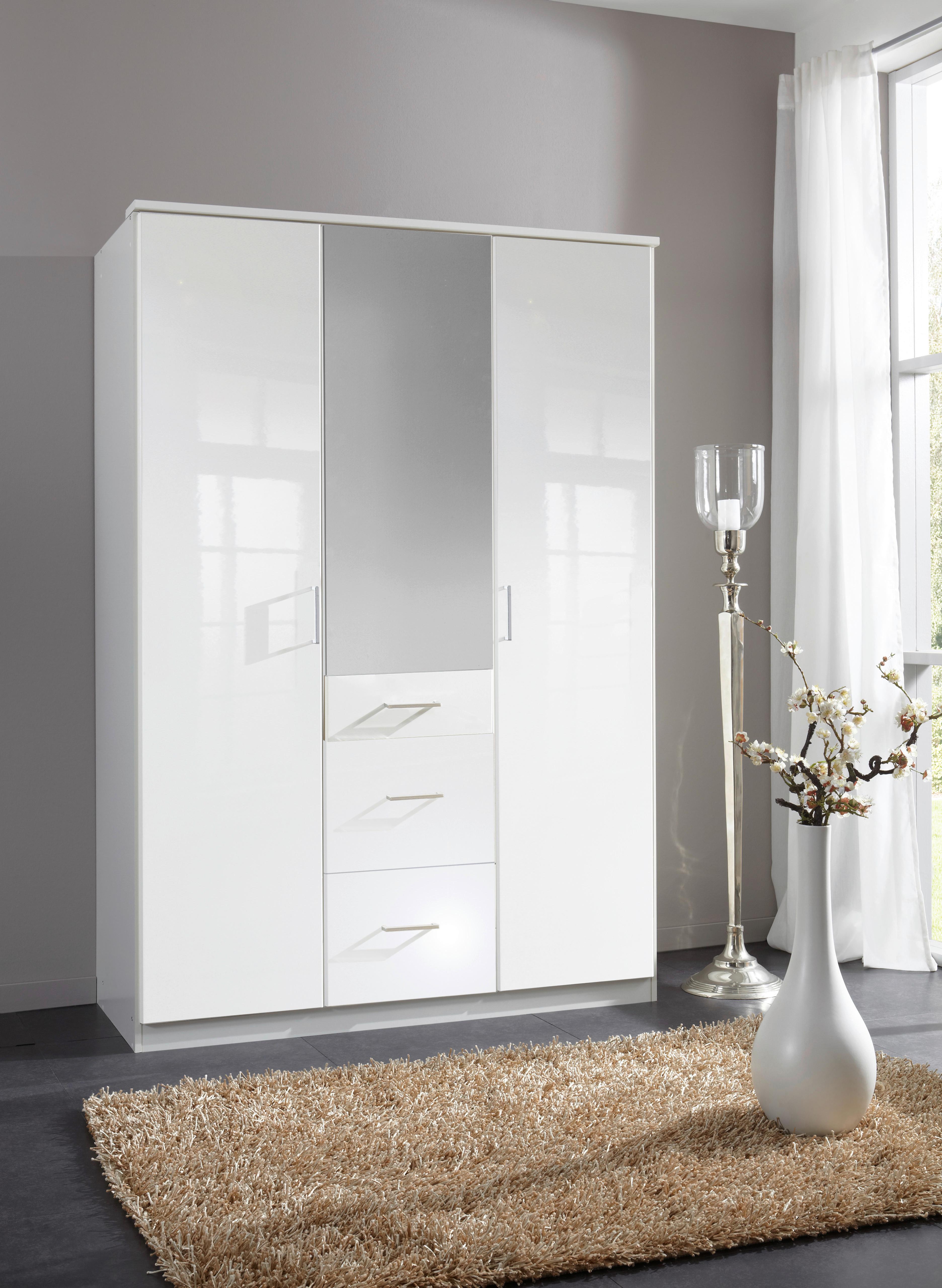 Ormar S Klasičnim Vratima Clack - bijela/srebrne boje, Basics, drvni materijal (135/199/58cm) - Modern Living