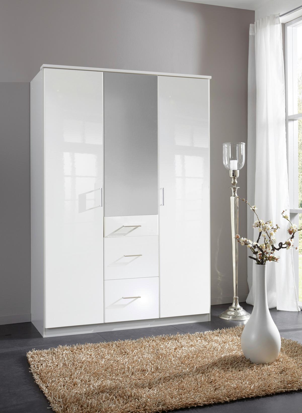 Ormar S Klasičnim Vratima Clack - bijela/srebrne boje, Basics, drvni materijal (135/199/58cm) - Modern Living