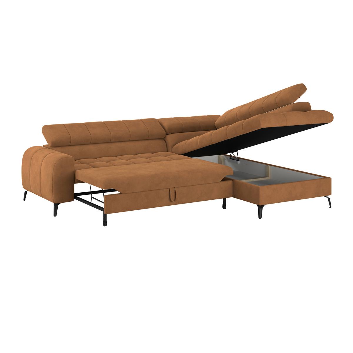 Kutna Garnitura Volf - smeđa/crna, Trend, tekstil/metal (261/203cm)