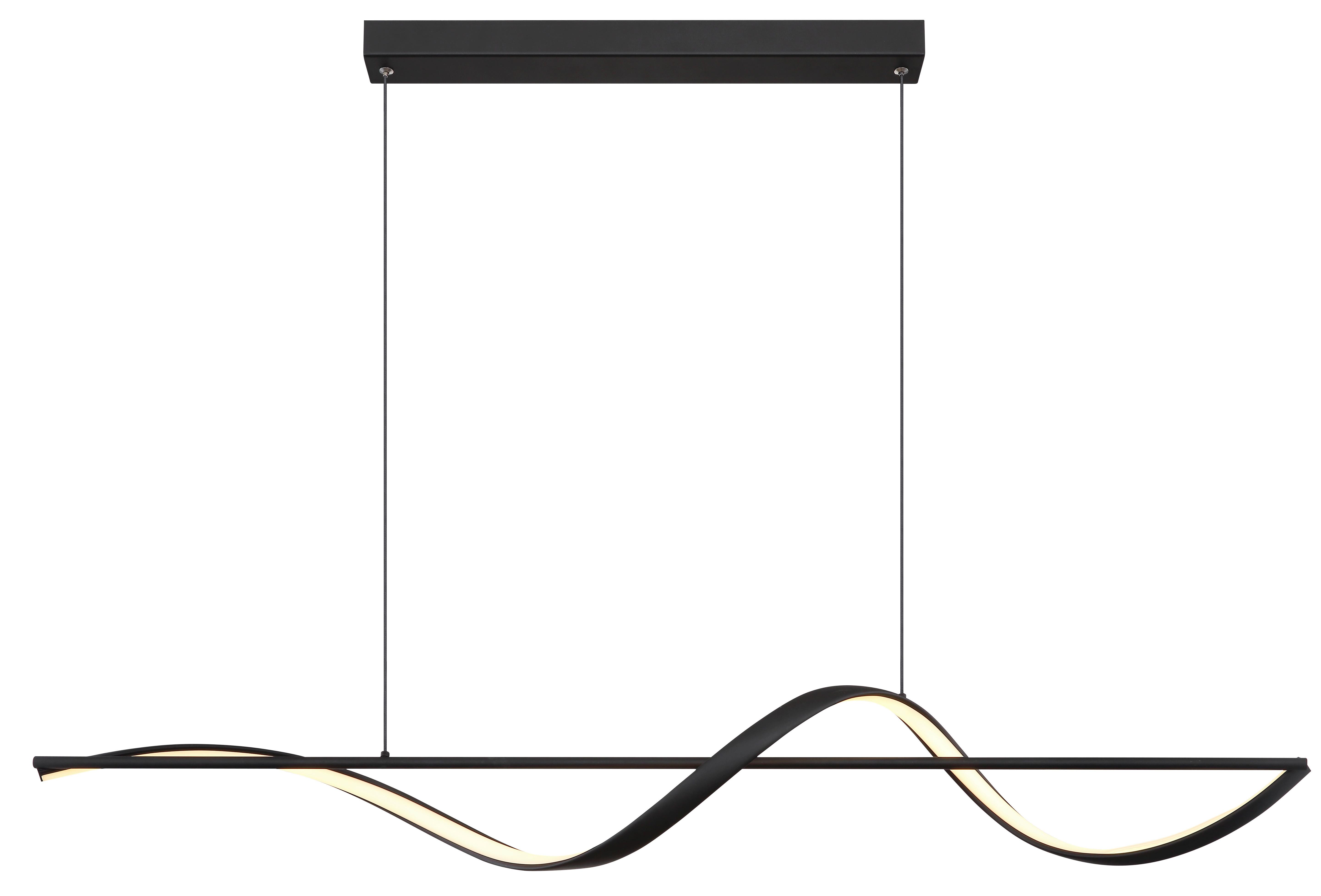 Viseča Led-svetilka Violino, S Sijalko - črna/opal, Design, kovina/umetna masa (120/20/150cm) - Globo