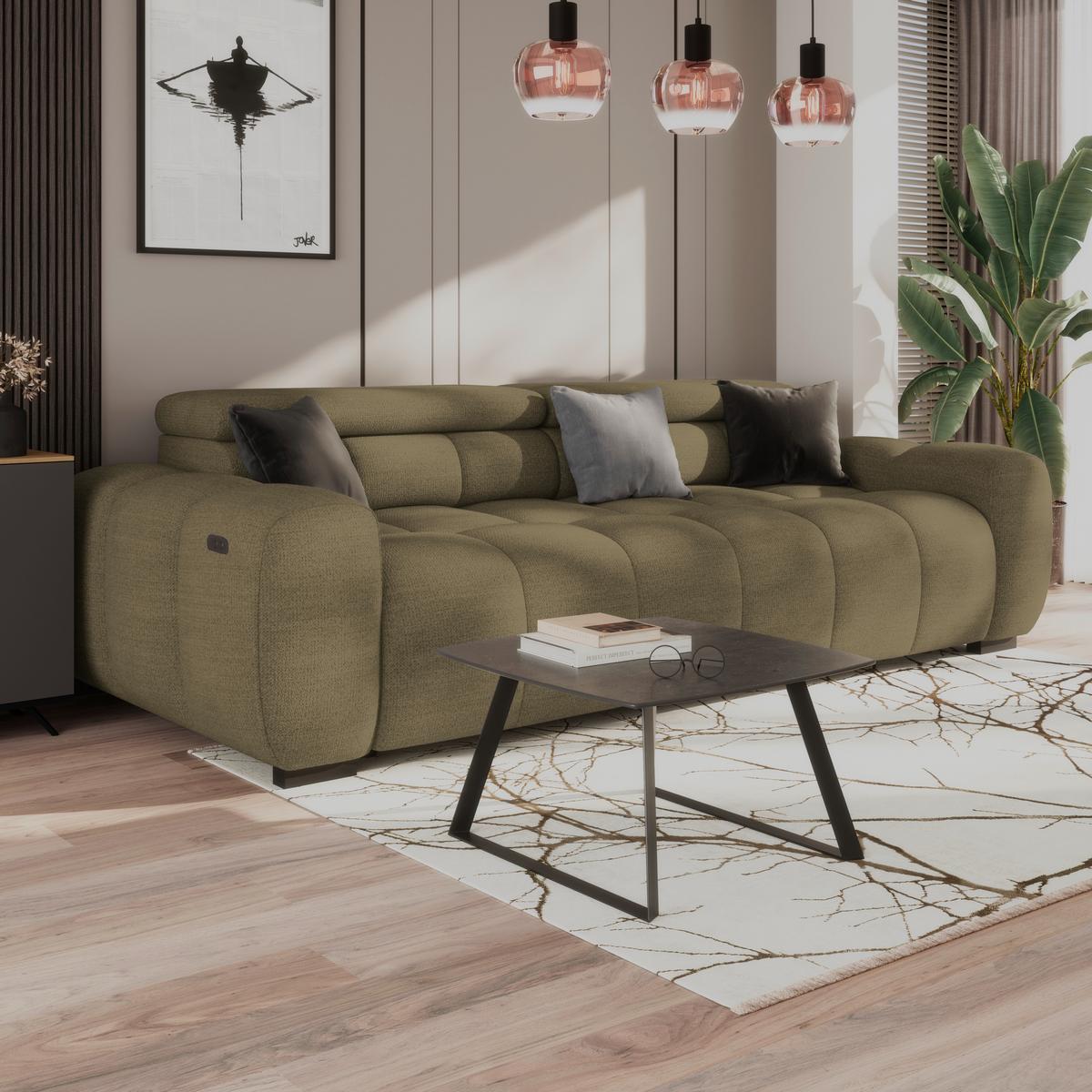 Canapea Bigsofa BULL - taupe, Design, textil (248/77-97/108cm) - Luca Bessoni