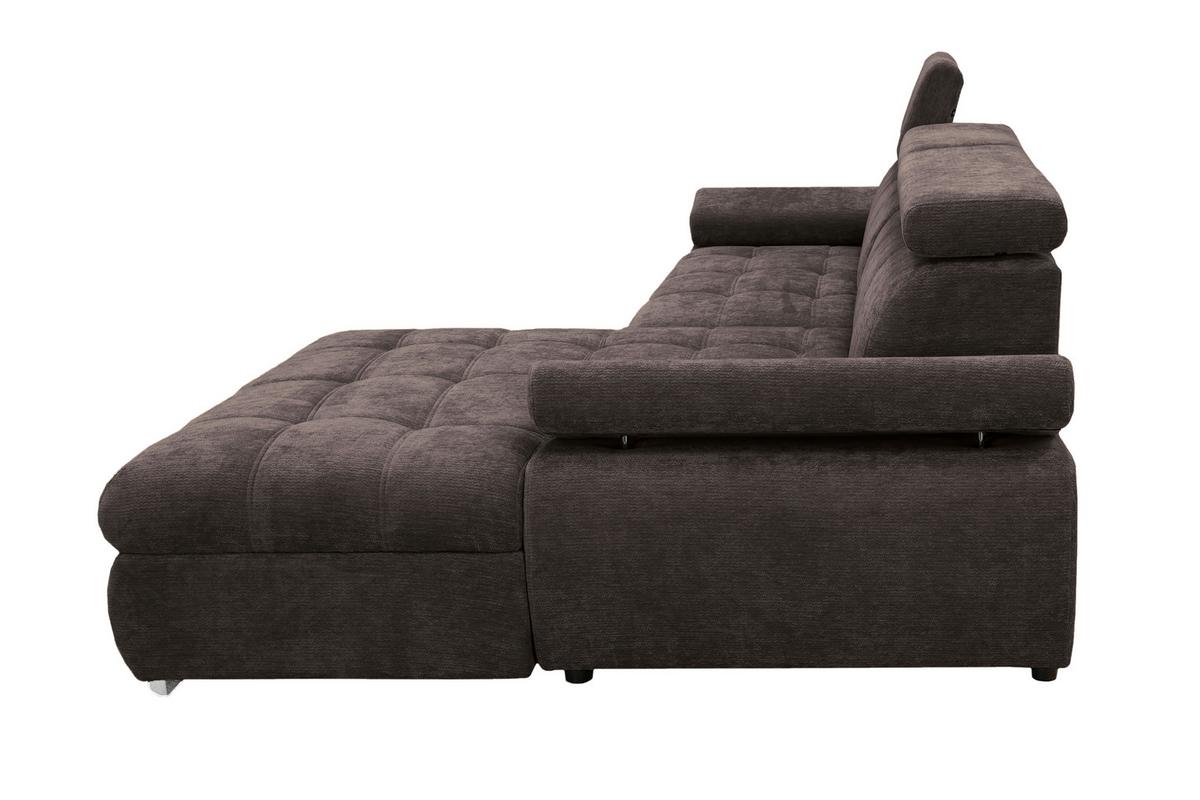 Kutna Garnitura Vegas - tamno smeđa/srebrne boje, Design, drvo/tekstil (294/173cm) - Modern Living