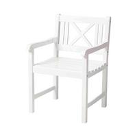 Gartensessel Rosenborg - Weiss Hochglanz, Natur, Holz (59/89/59cm) - Gardenson