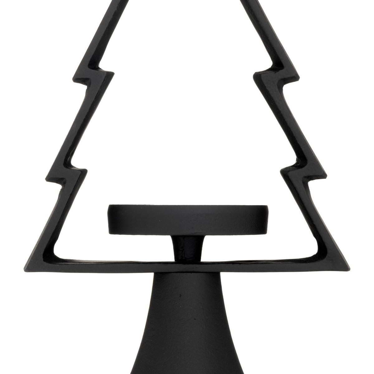 Kerzenhalter Mukayle Schwarz matt - Schwarz, LIFESTYLE, Metall (17/9.5/34cm)