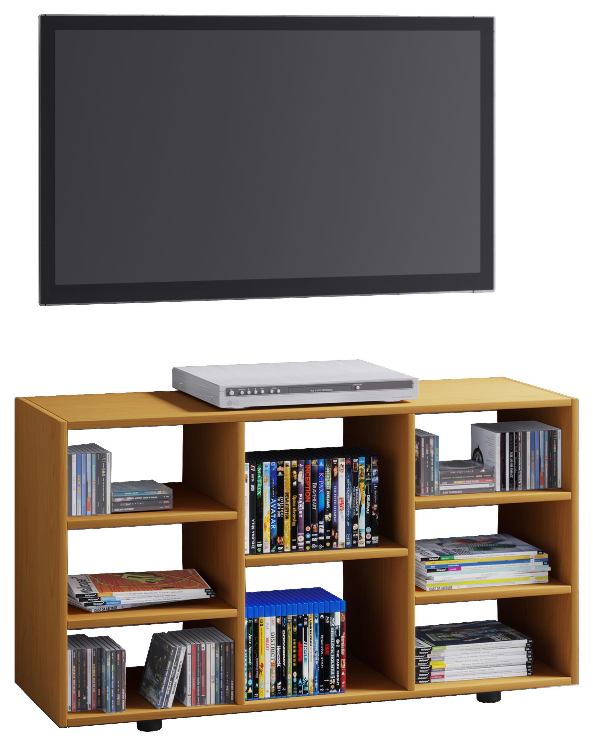 Tv Element Fetino, Bukev - črna/barve bukve, Moderno, umetna masa/leseni material (114/60/40cm) - MID.YOU