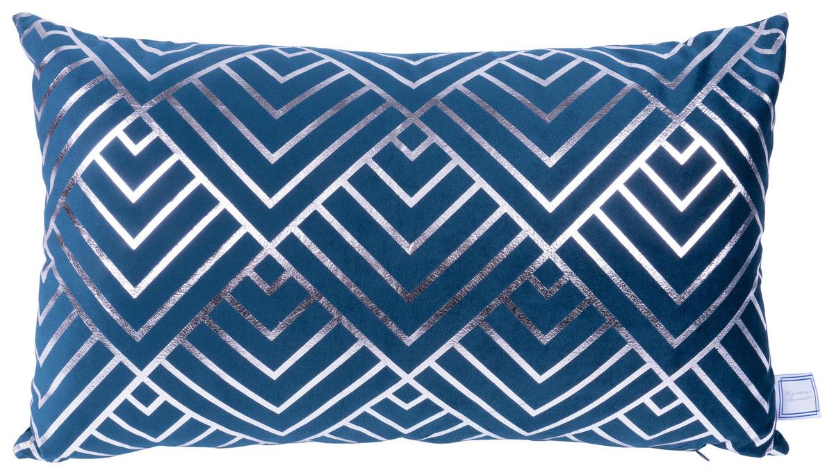 ZIERKISSENSET PRISMA 225 2ER-SET - Blau/Silberfarben, Konventionell (30x45/50x45cm)