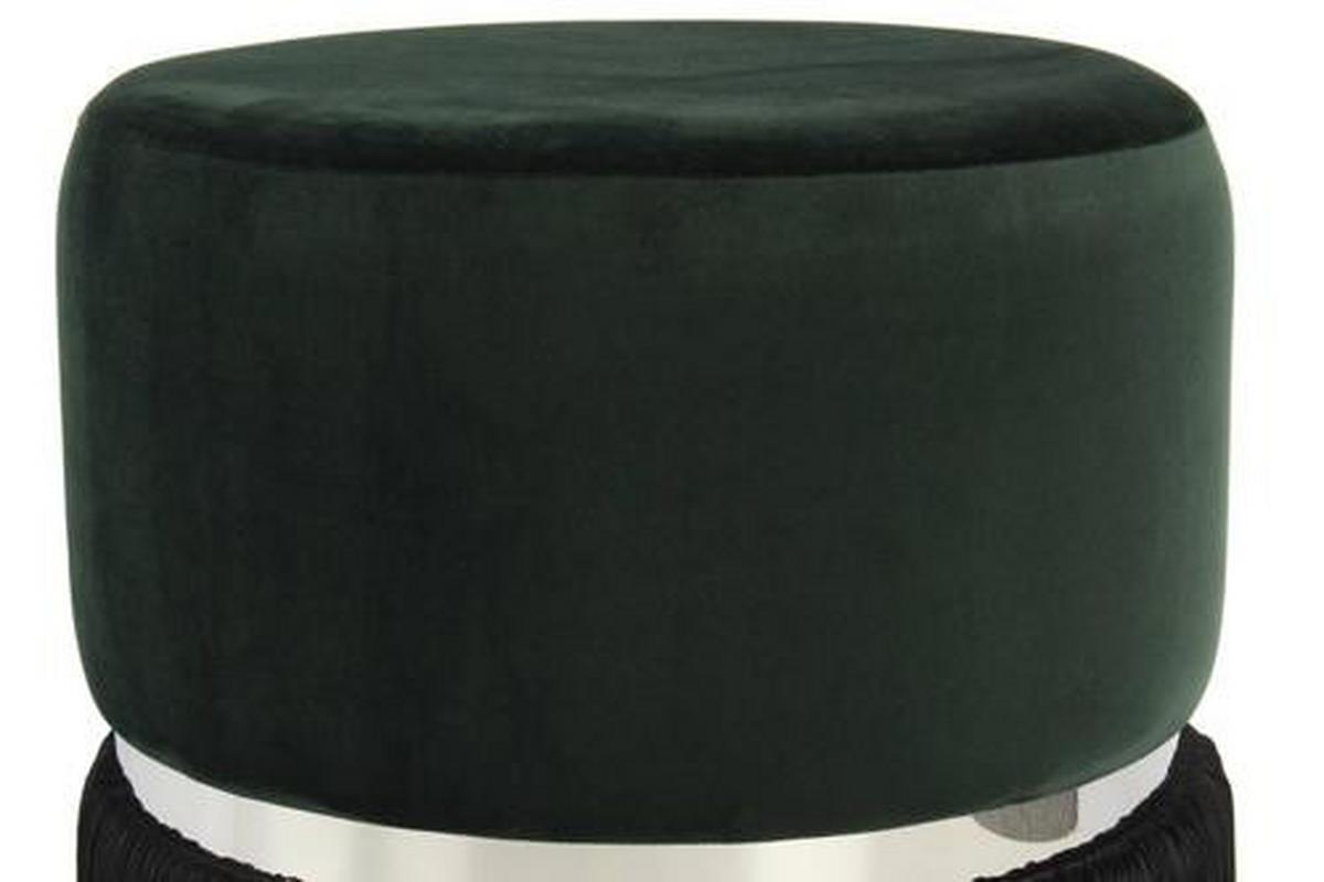 Hocker ca. 41x44,5 cm Dunkelgrün - Dunkelgrün/Silberfarben, Basics, Holzwerkstoff/Textil (41/44,5/41cm) - Kayoom