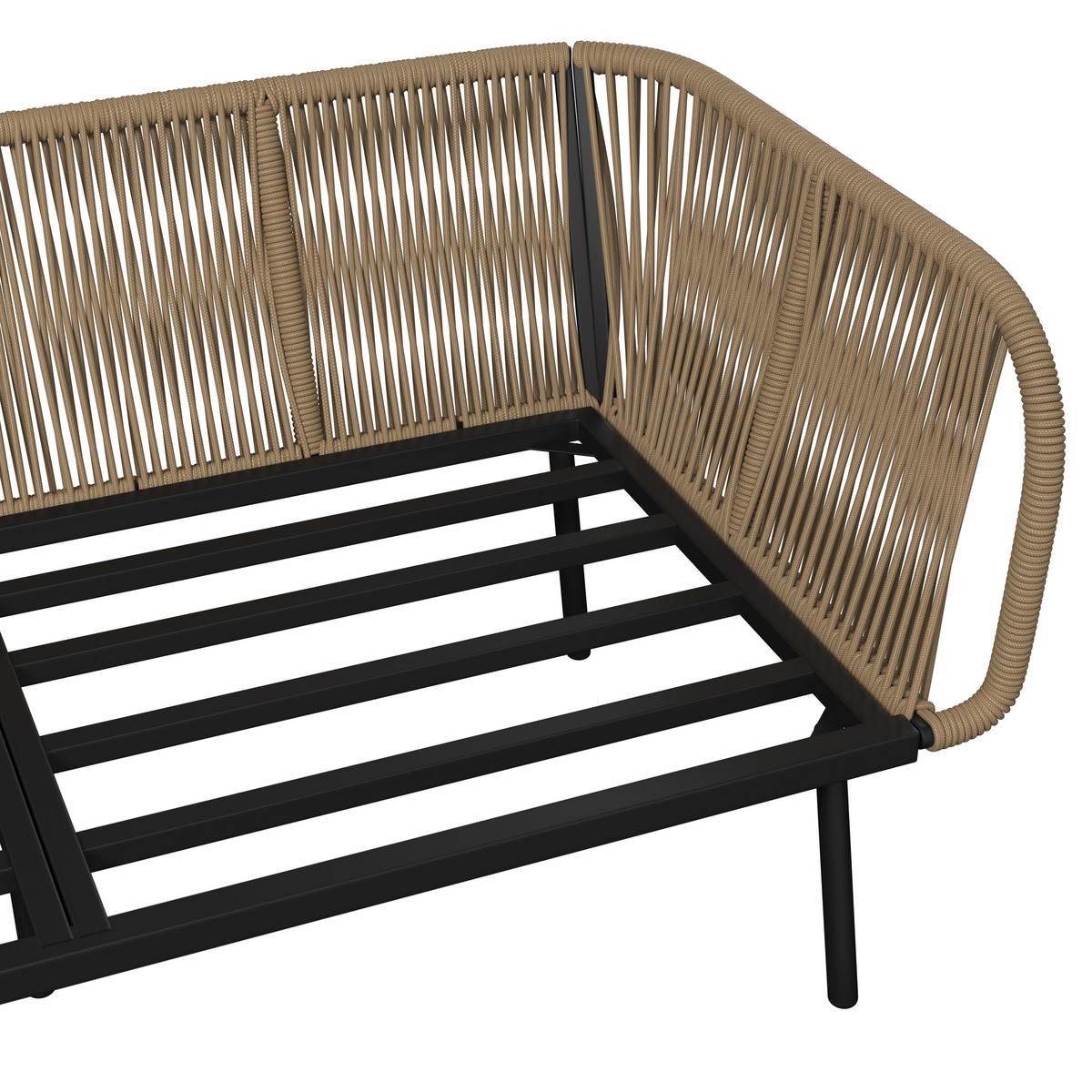 KOMPLET MEBLI TARASOWYCH SOLARA - beżowy/kremowy, Modern, tworzywo sztuczne/metal (180/73/69cm) - Ambia Garden