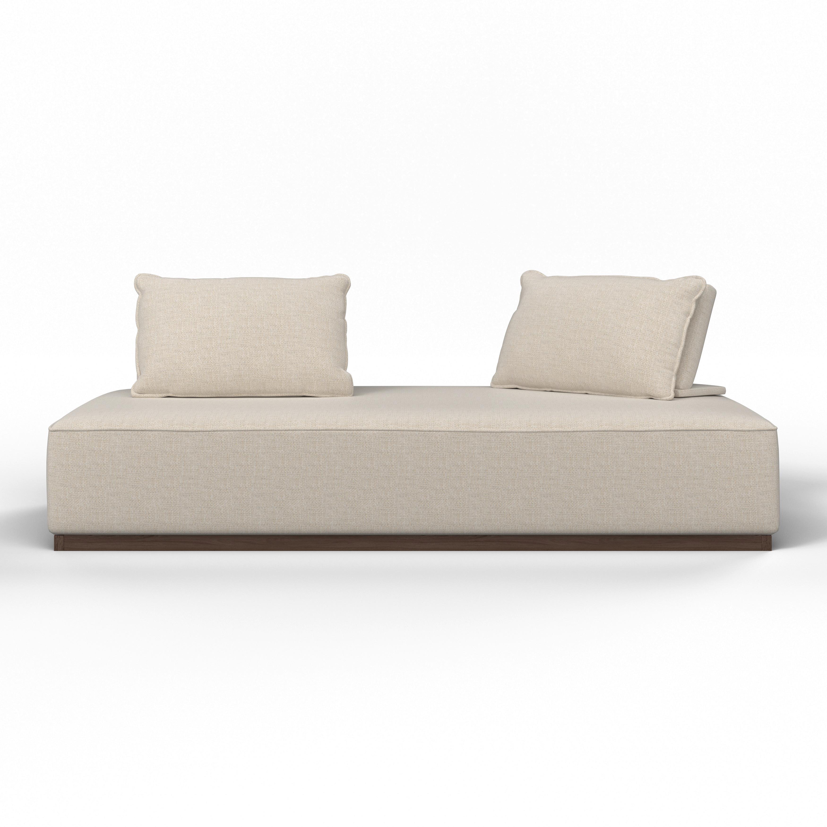 2-SITS SOFFA CHRISTINA - beige/valnötsfärgad, Modern, trämaterial/trä (215,5/87/106cm) - Bessagi Home