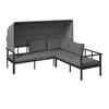 LOUNGEGRUPP BIGI - beige/grå, Basics, metall/glas - Mömax