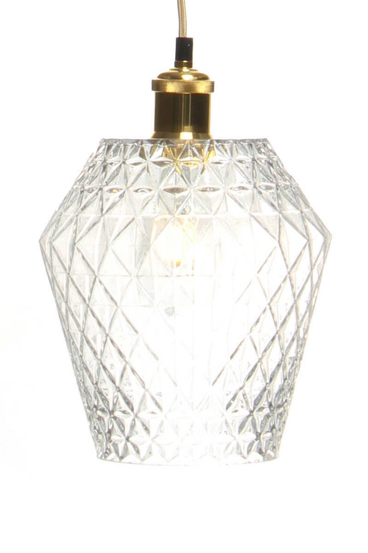 Hängeleuchte Hängelampe Lumi - Klar/Goldfarben, Trend, Glas (20/27/20cm) - Kayoom