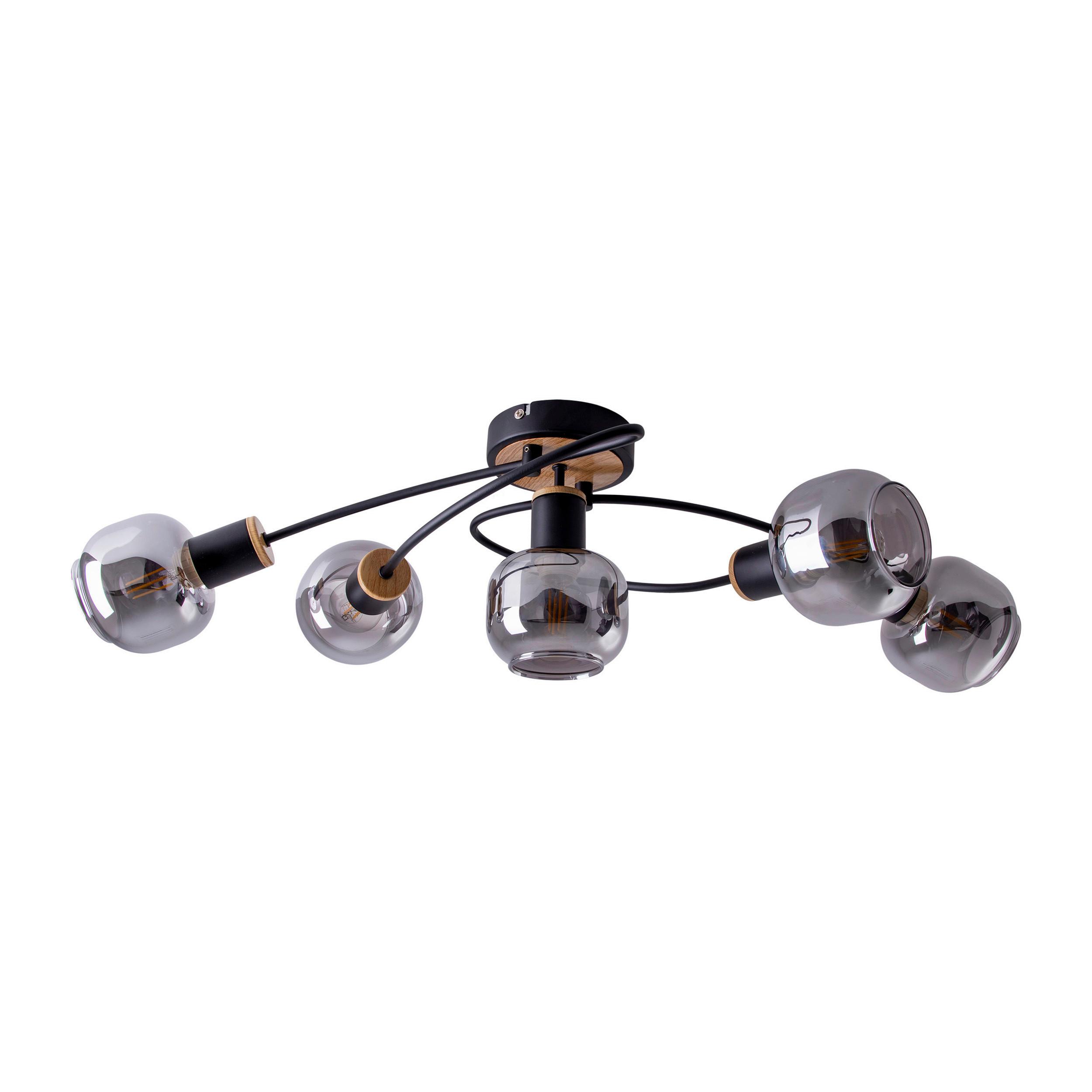 LAMPA SUFITOWA FUMOSO - naturalny/czarny, Design, metal/szkło (18,5cm) - Näve