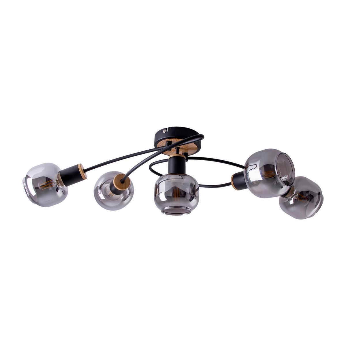 LAMPA SUFITOWA FUMOSO - naturalny/czarny, Design, metal/szkło (18,5cm) - Näve