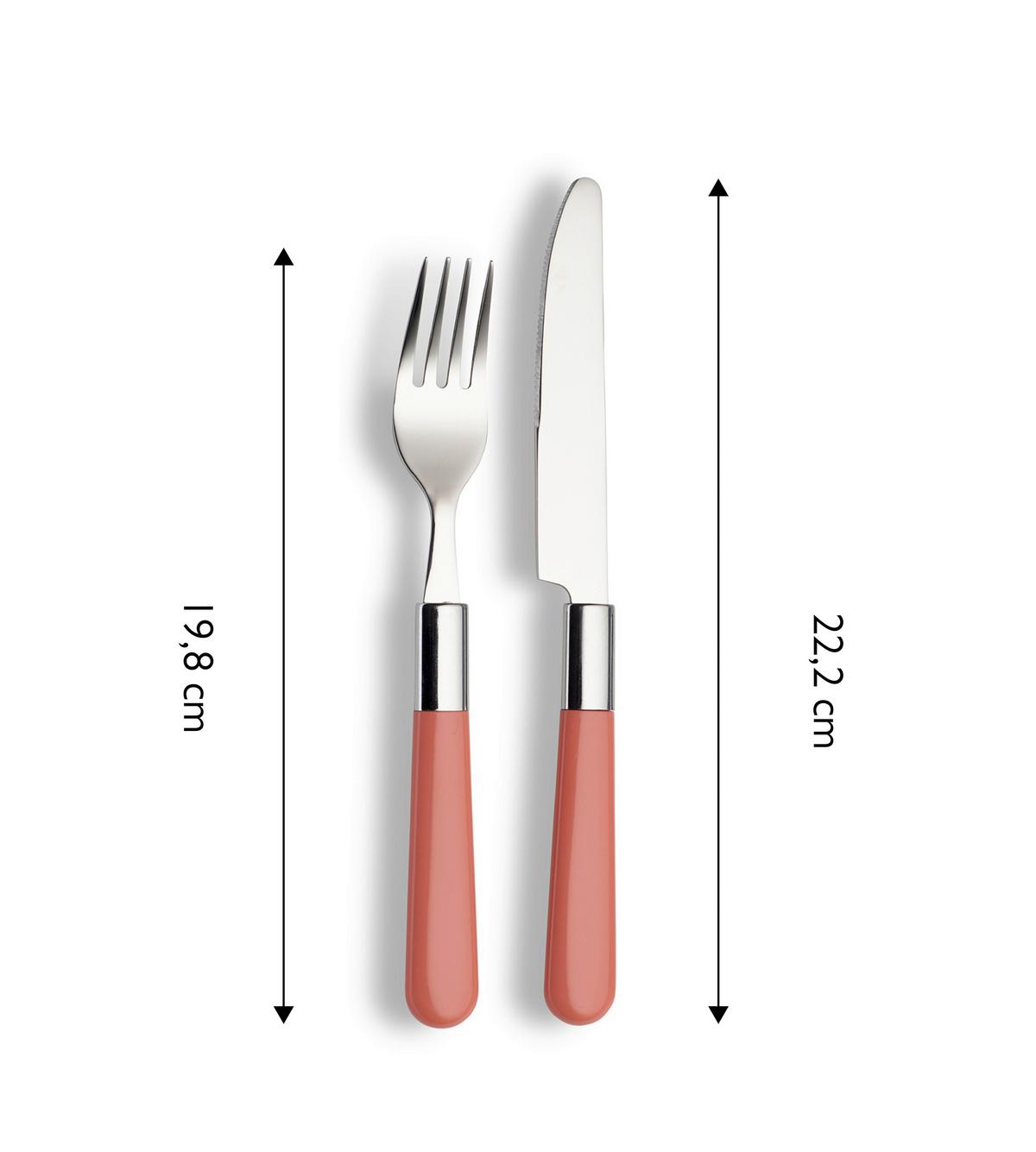 Evőeszközkészlet Echtwerk Besteckset "bistro" - rózsaszín, Design, fém - Echtwerk