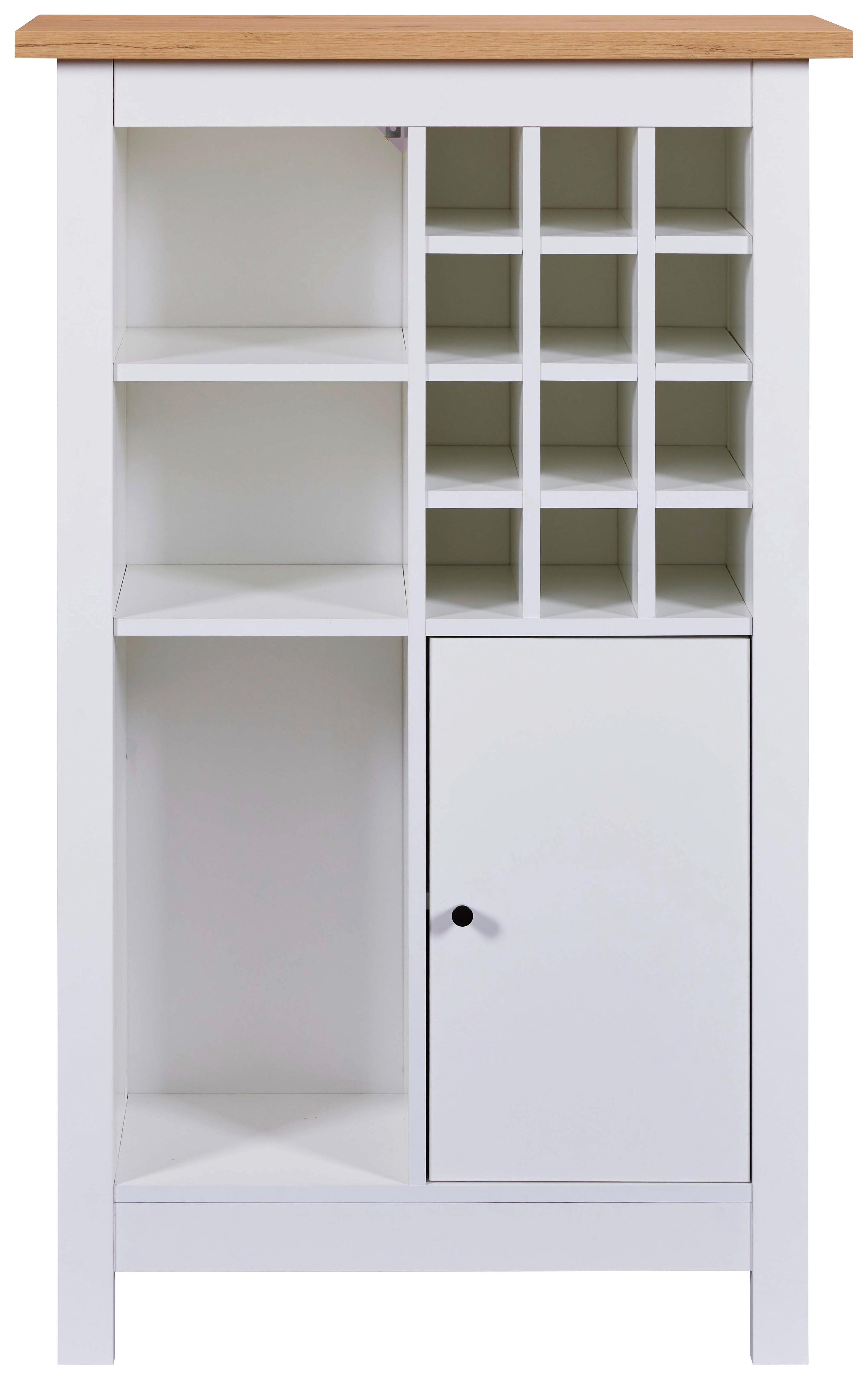 Bortartó Szekrény Julina - fehér, Modern, műanyag/faalapú anyag (76,8/124,4/33cm)