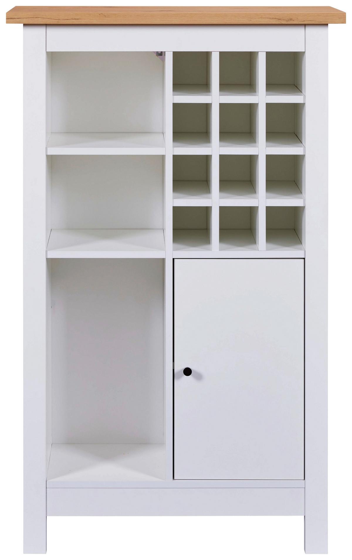 Bortartó Szekrény Julina - fehér, Modern, műanyag/faalapú anyag (76,8/124,4/33cm)