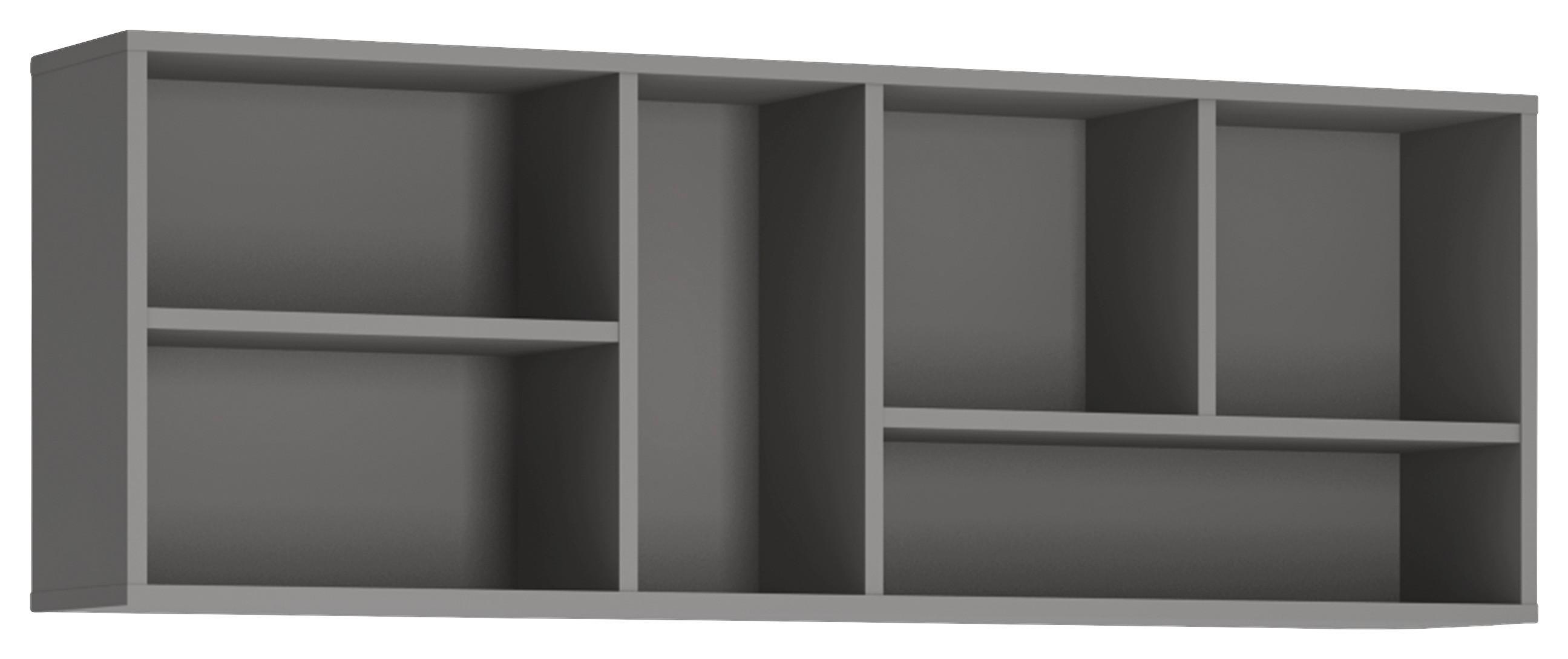 Zidna Polica Laser - siva, Moderno, drvni materijal (124,4/44,2/23cm) - Modern Living