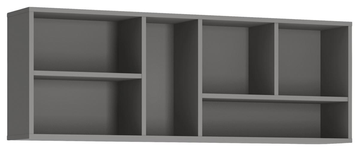 Zidna Polica Laser - siva, Moderno, drvni materijal (124,4/44,2/23cm) - Modern Living