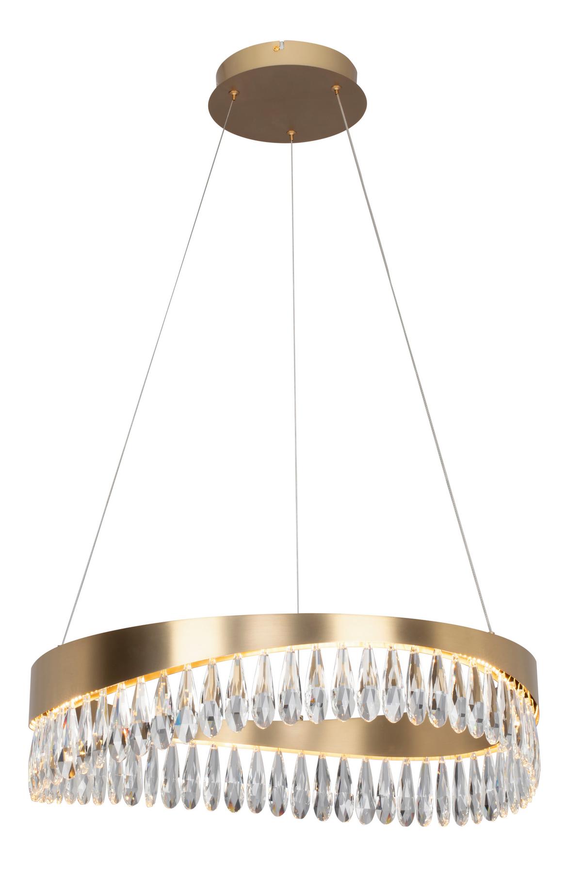 LAMPA WISZĄCA LED FERRARA - kolor złoty, Design, metal (60/150cm) - Glandor