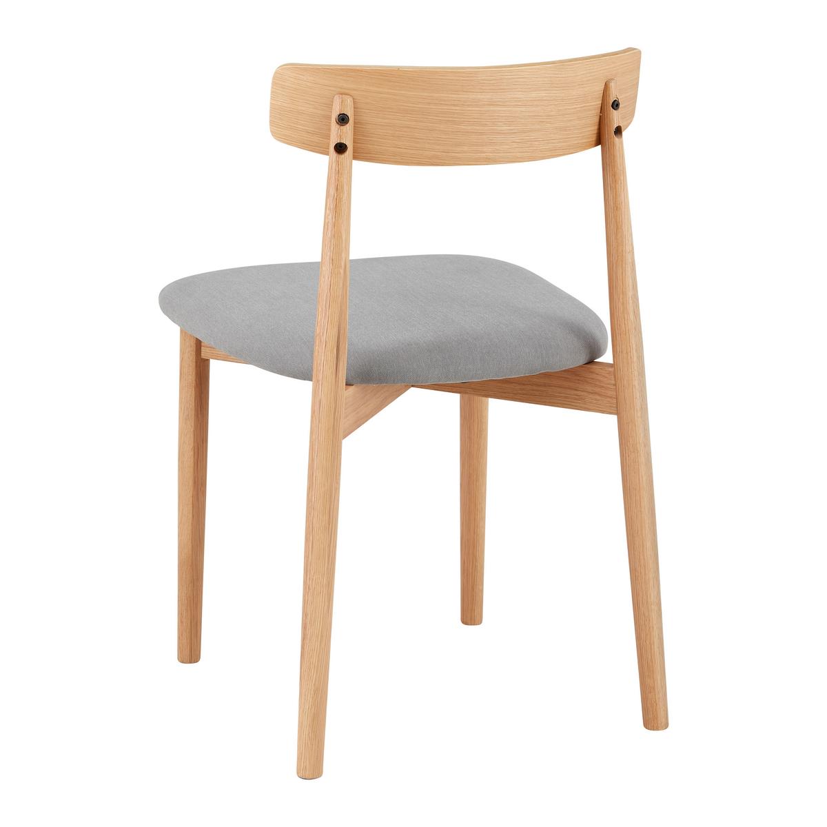 Stuhl Noah Grau/Natur Webstoff/Echtholz Gepolstert - Naturfarben/Grau, MODERN, Holz/Textil (47/78/51cm) - Bessagi Home