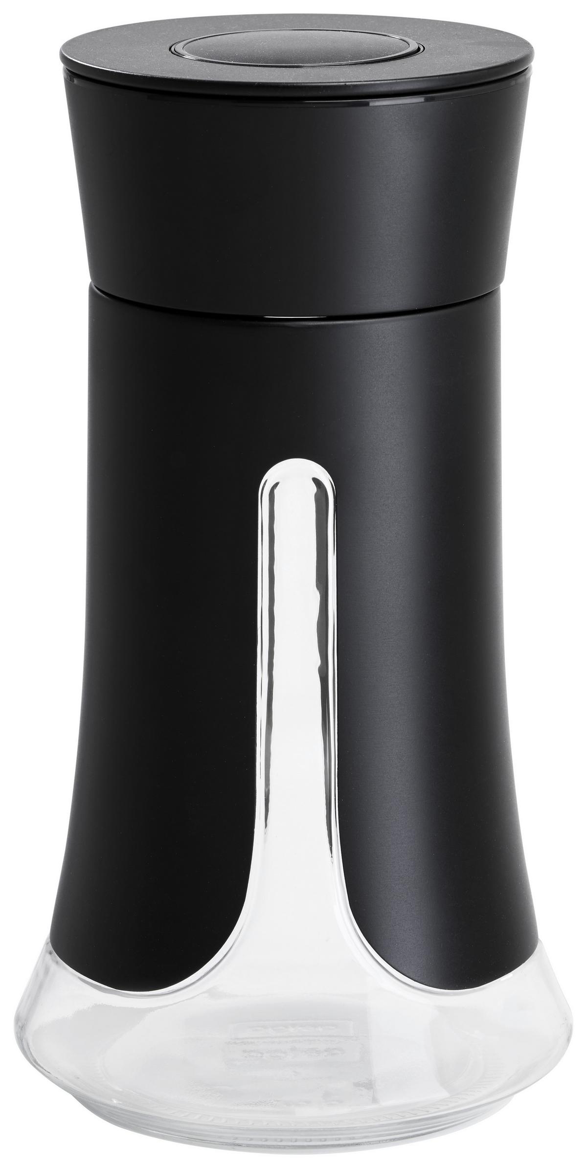 Vorratsdose Aurelius - M in Schwarz matt - Schwarz, Modern, Glas/Kunststoff (12/22,2cm) - Premium Living