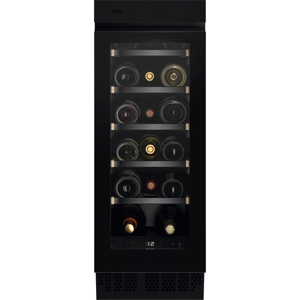 Weinkühlschrank NSW8S823GT Schwarz - Schwarz, Glas/Metall (29,5/81,8/56cm) - AEG
