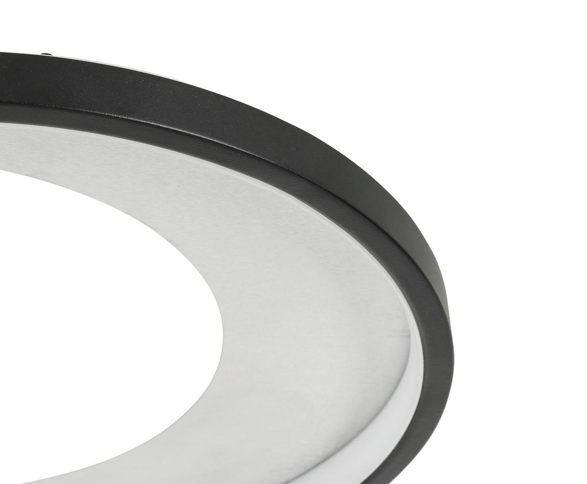 LAMPA SUFITOWA LED RING *SBN* - kolor srebrny/czarny, Design, tworzywo sztuczne/metal (55/35/8,5cm) - Novel