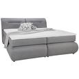Boxspringbett Grau 180x200cm - Schwarz/Grau, Kunststoff/Textil (240/190/100cm) - PREMIUM LIVING