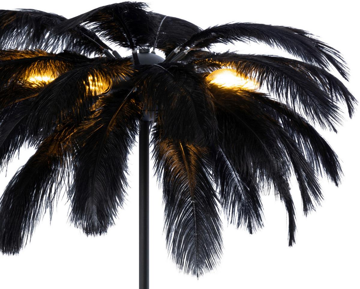LAMPA STOJĄCA PALMA - czarny, Trend, metal/tkanina (55/160cm) - Novel