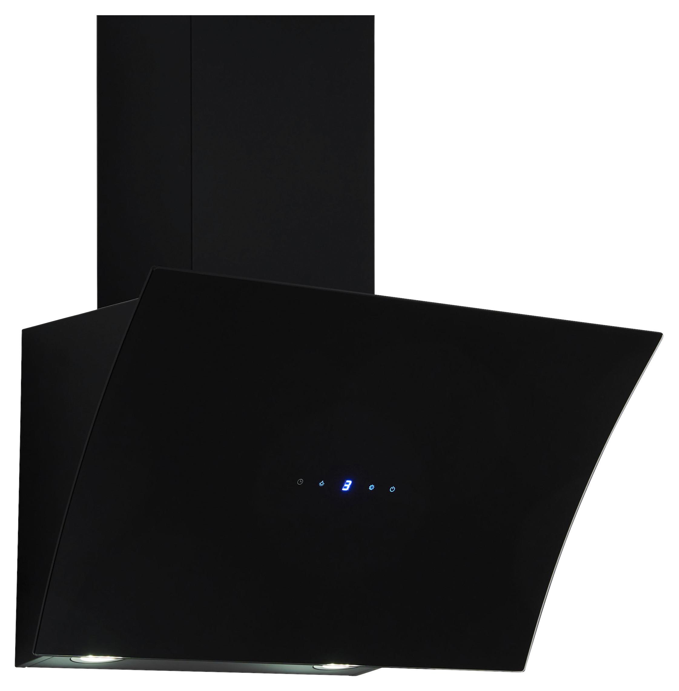 Dunstabzugshaube Konkave Glas/Stahl Schwarz B: 60 cm - Schwarz, Trend, Glas/Metall (60/80,5-118,5/40,2cm) - Respekta