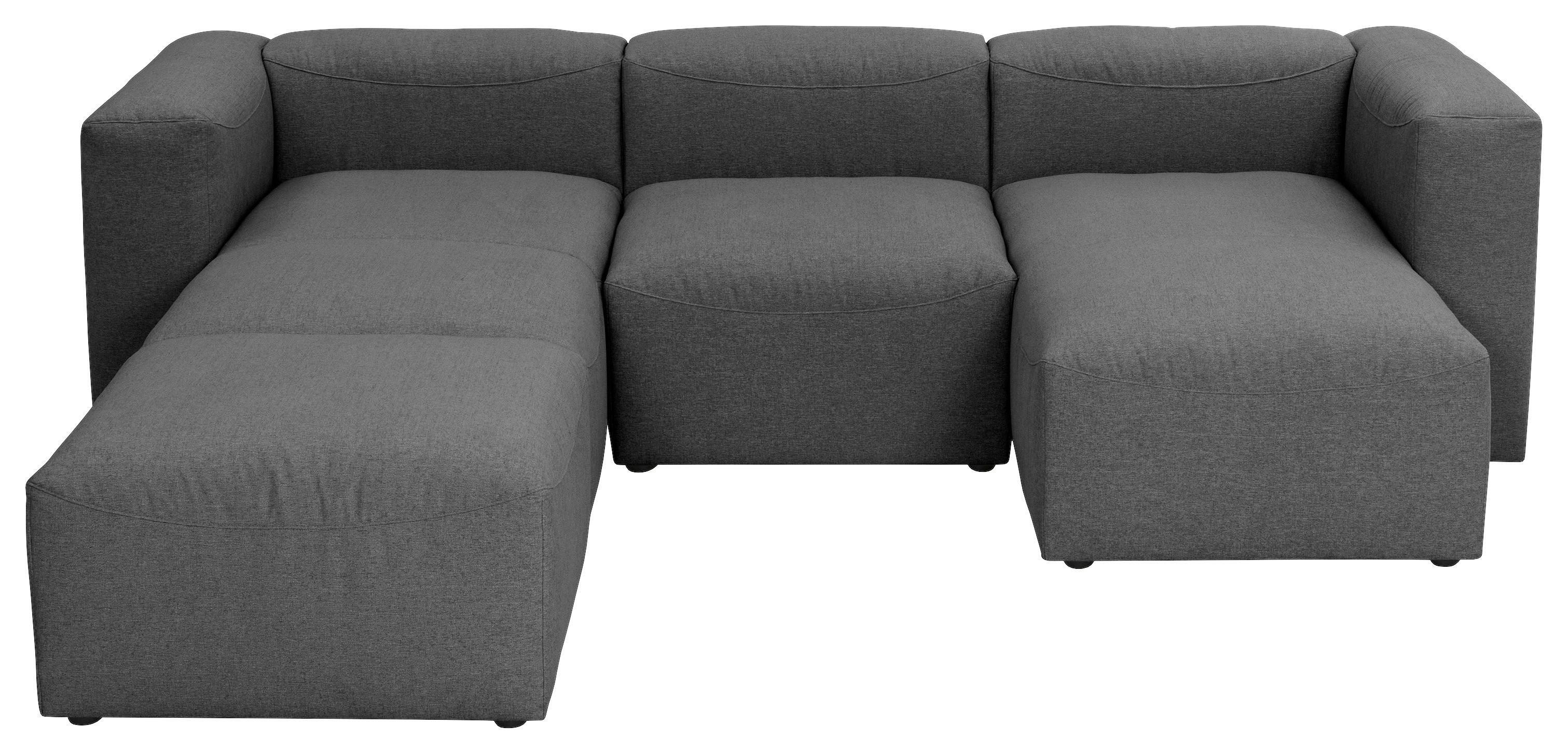 Wohnlandschaft Lena Anthrazit Flachgewebe - Anthrazit, Design, Kunststoff/Textil (235/275/160cm) - Max Winzer