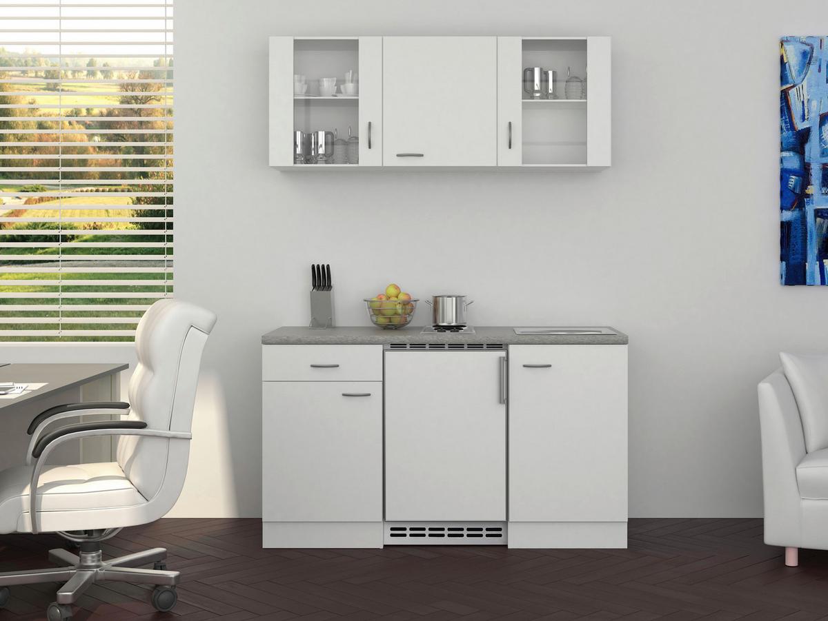 Majhna Kuhinja Z Aparati Wito, Bela - barve nerjavečega jekla/bela, Moderno, umetna masa/steklo (150,5cm) - FlexWell