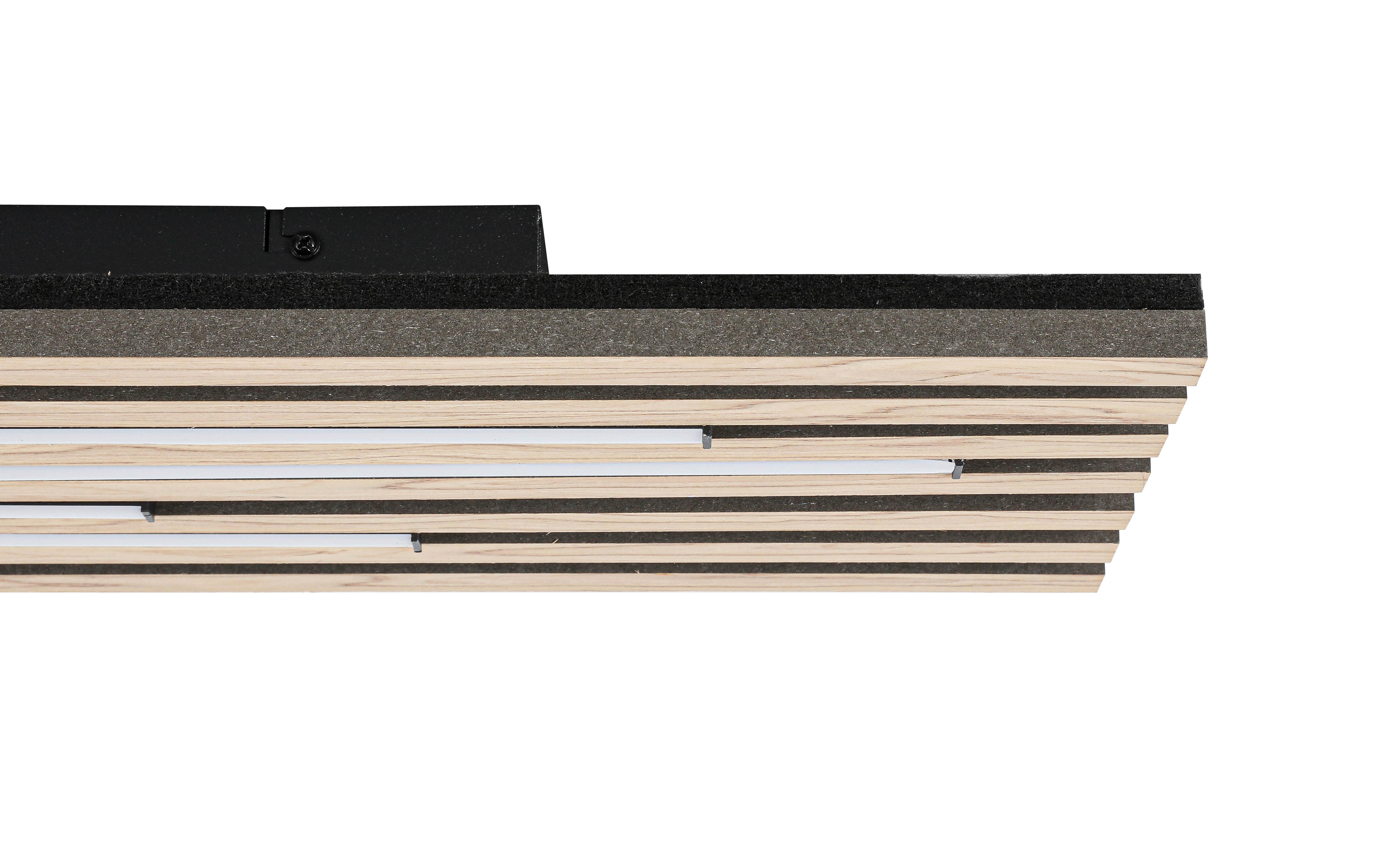 LED-TAKLAMPA PANI - svart/ekfärgad, Modern, metall/trämaterial (72/26,5/5,5cm) - Mömax