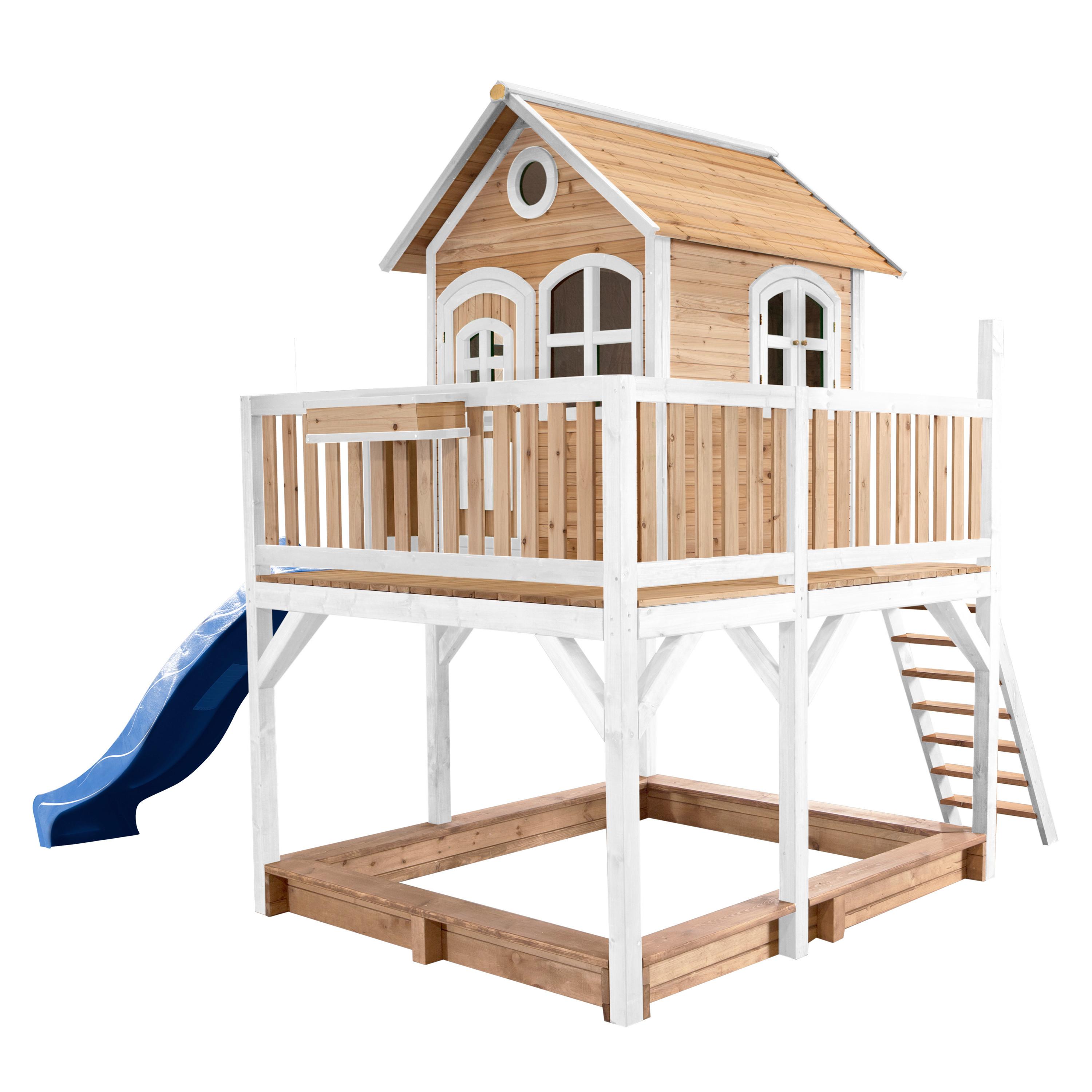 Spielturm Liam aus Zedernholz - Blau/Braun, Basics, Holz (613/291/277cm) - Ambia Garden